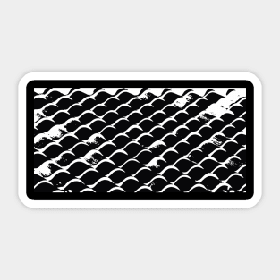 Clay Tile Roof In Black & White Sticker